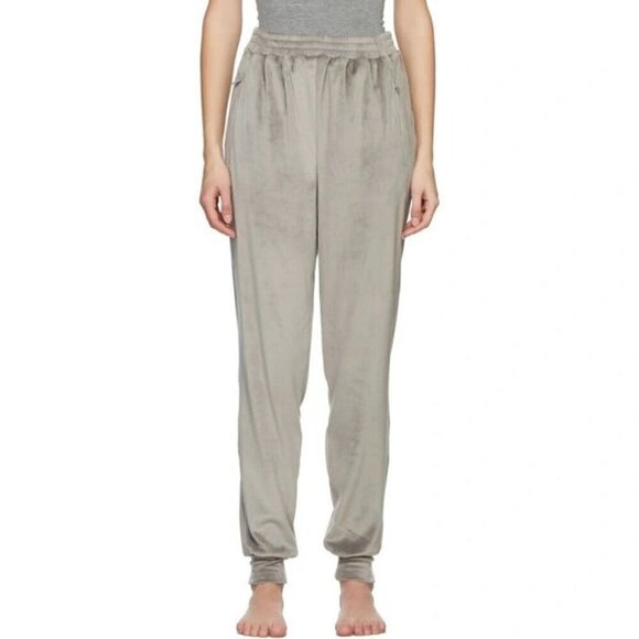 EUC Skims Velour Jogger Womens Size L Grey Lounger Athleisure Soft Zip Pocket Pa - Picture 1 of 11